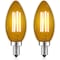 Luxrite B11 LED Yellow Light Bulbs 4.5W 40W Equivalent Colored Glass E12 Candelabra Base, 2PK LR21745-2PK - alternate 1